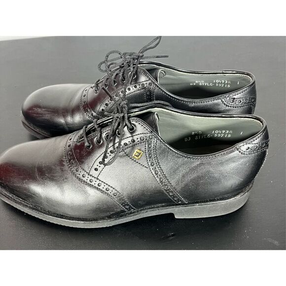 Vintage FootJoy 55715 Classics Vibram Gumlite Black Saddle Oxford Shoes - Picture 4 of 14